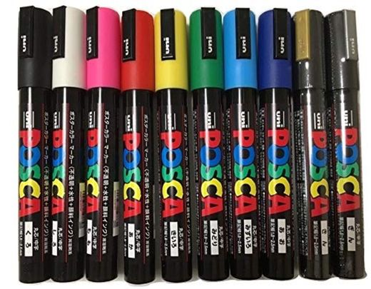 Uni-Ball POSCA PC-5M [10 Pen Set] includes 1 of each - Black