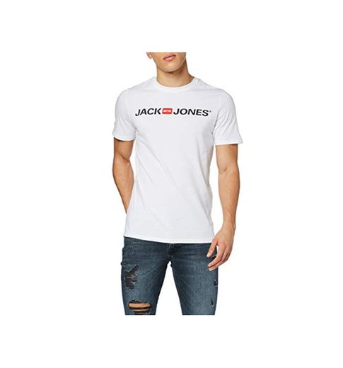 JACK & JONES Jjecorp Logo tee SS Crew Neck Noos Camiseta, Blanco