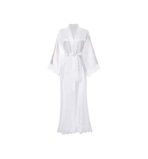 ArtiDeco Kimono Vestido Puramente Blanco Bata para Novia Dama de Honor Pijama para Boda Fiesta de Chicas