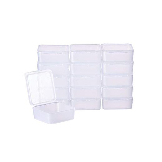 BENECREAT 24 Pack Cajas Transparente de Plástico Organizador de Plástico Transparente Esmerilado