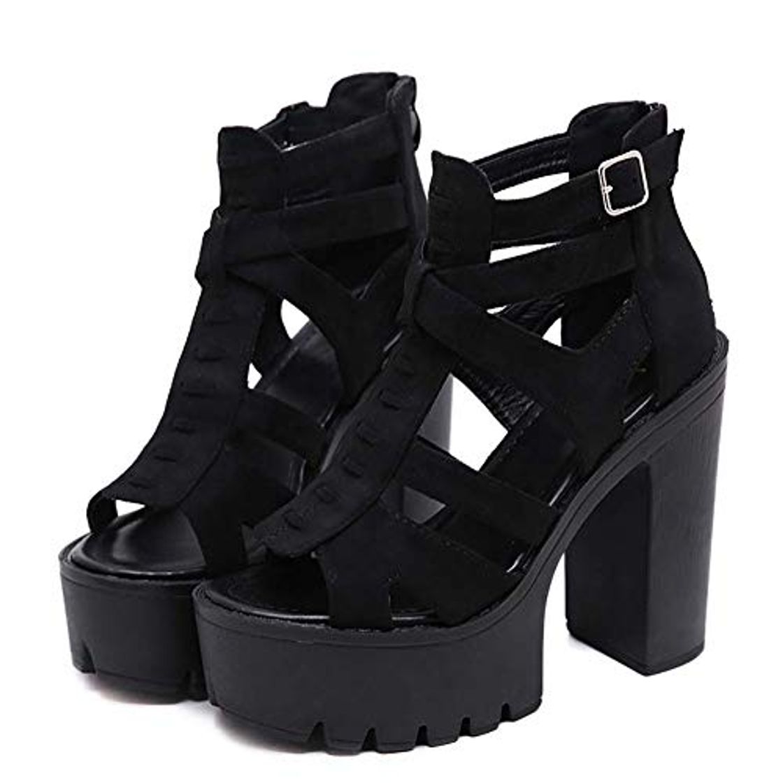 H-O Sandalias de Mujer Zapatos góticos