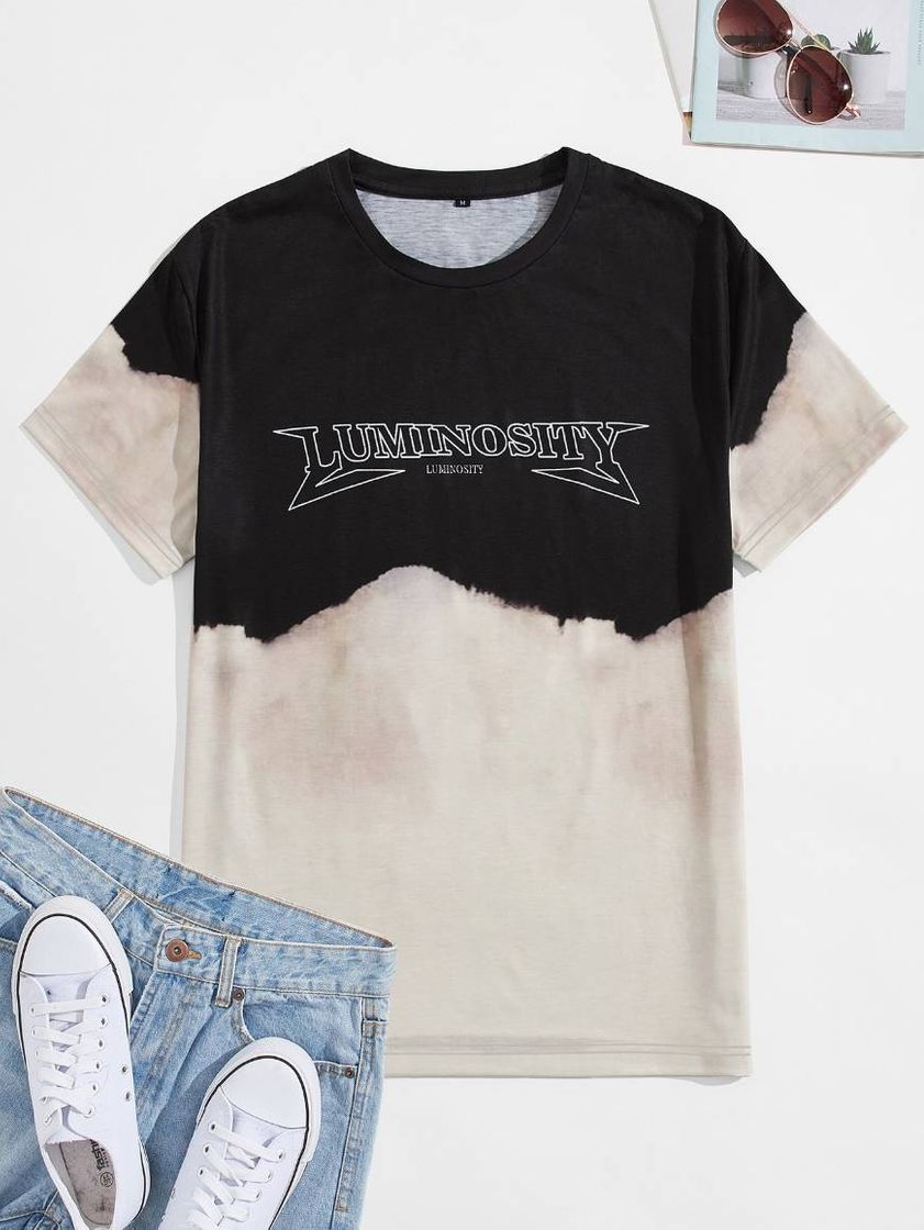 Social Letter Graphic Colorblock Tee