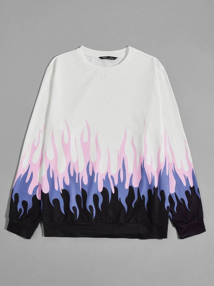 Social Purple & Pink Flame Sweater
