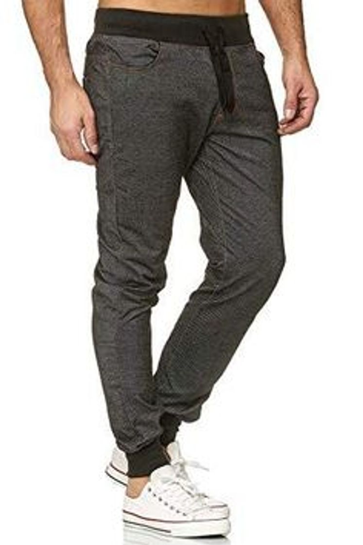 Moda MERISH Pantalones Jogger Hombre Deportivos Joggers Modell 211 Negro L