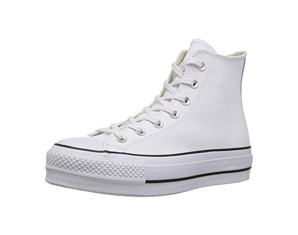 Social Converse Chuck Taylor CTAS Lift Clean Hi, Zapatillas Altas para Mujer, Blanco