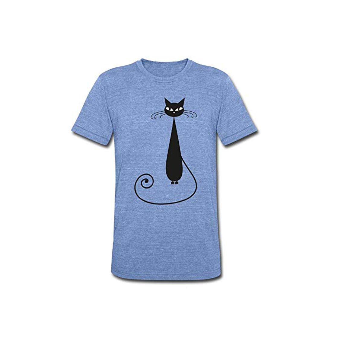 Fashion T Shirt Raven Camiseta Unisex de Tres Mezclas con diseño de Gato Azul Heather Azul 50