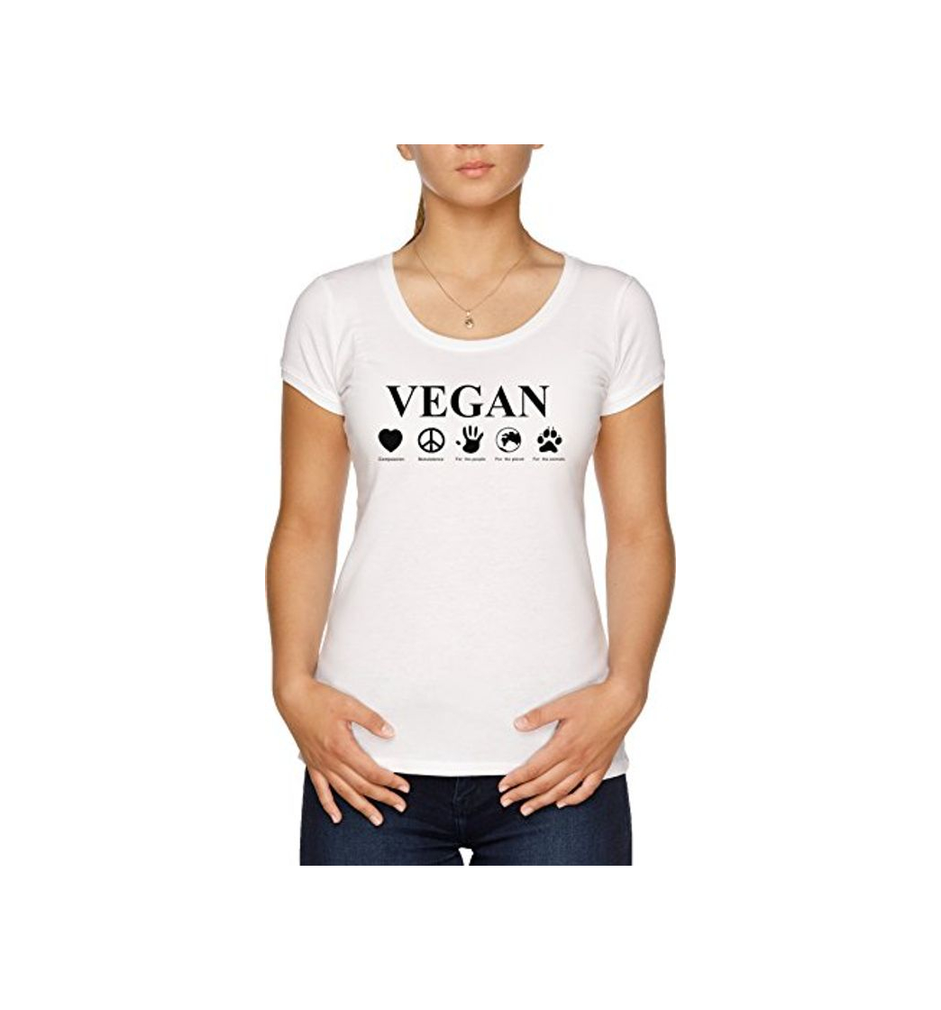 Fashion Go Vegan Camiseta Mujer Blanco