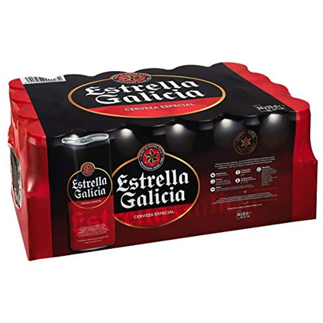 Estrella Galicia Cerveza - Paquete de 24 x 330 ml - Total