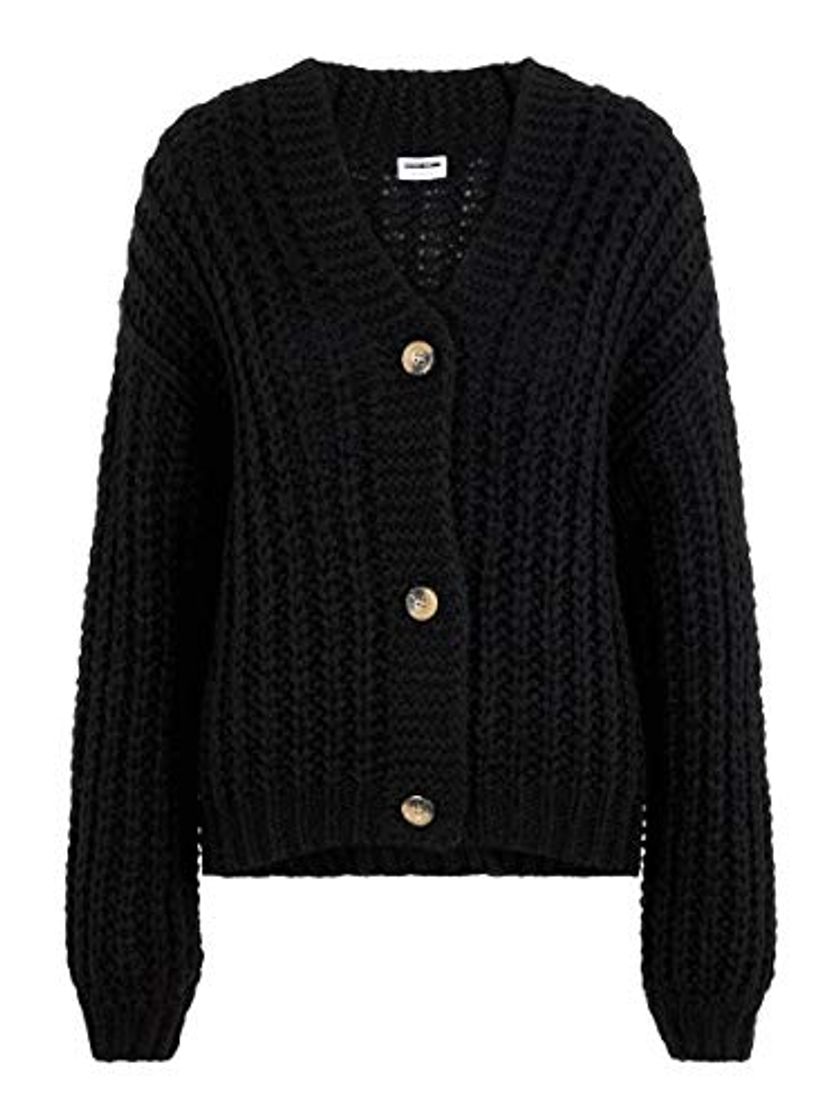 Fashion Noisy May Nmsteve L/s Knit Cardigan Noos Chaqueta Punto, Negro