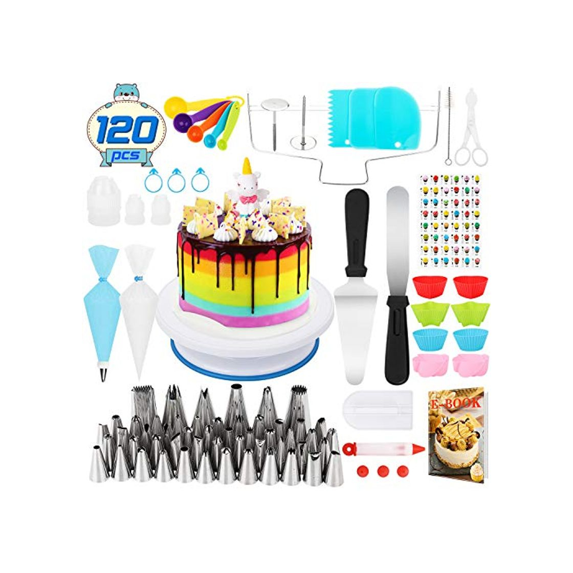 Social Popolic 120pcs Juego de Decoración de Pasteles
