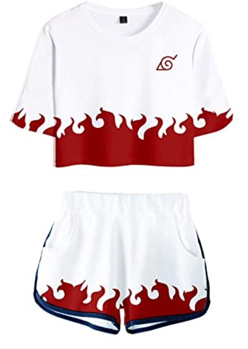 Moda JOAYIN Mujer Naruto Camiseta y Pantalones Cortos de Impresión 3D Conjuntos Deportivos