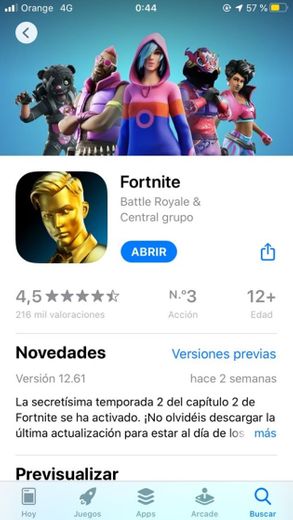 Fortnite en App Store