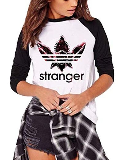 KIACIYA Camiseta Stranger Things Niñas, Camiseta Stranger Things Mujer, Impresión Shirt Abecedario