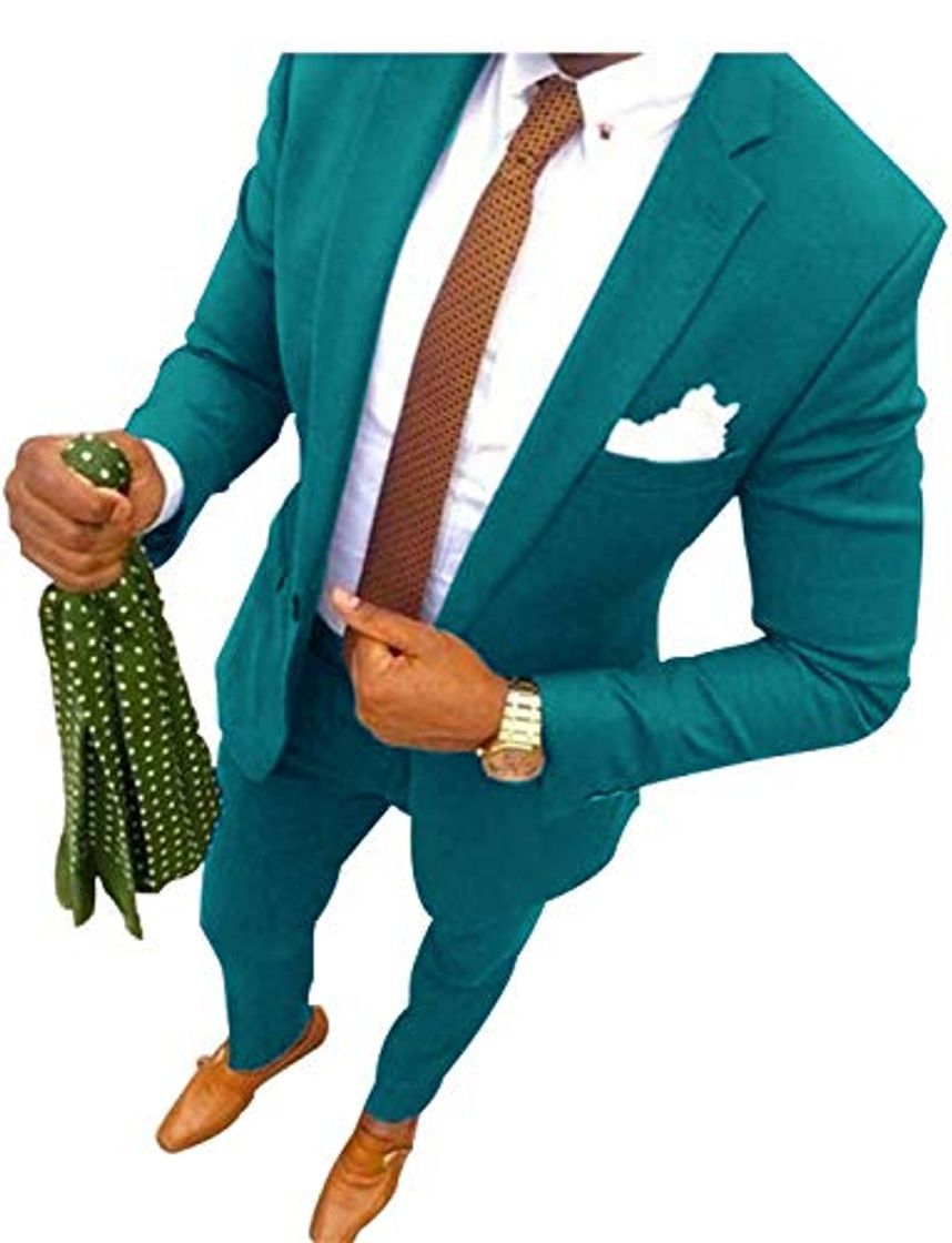 Social UMISS Hombre Conjunto de Chaqueta y pantalón Formal de Oficina de Traje clásico de 2 Piezas
