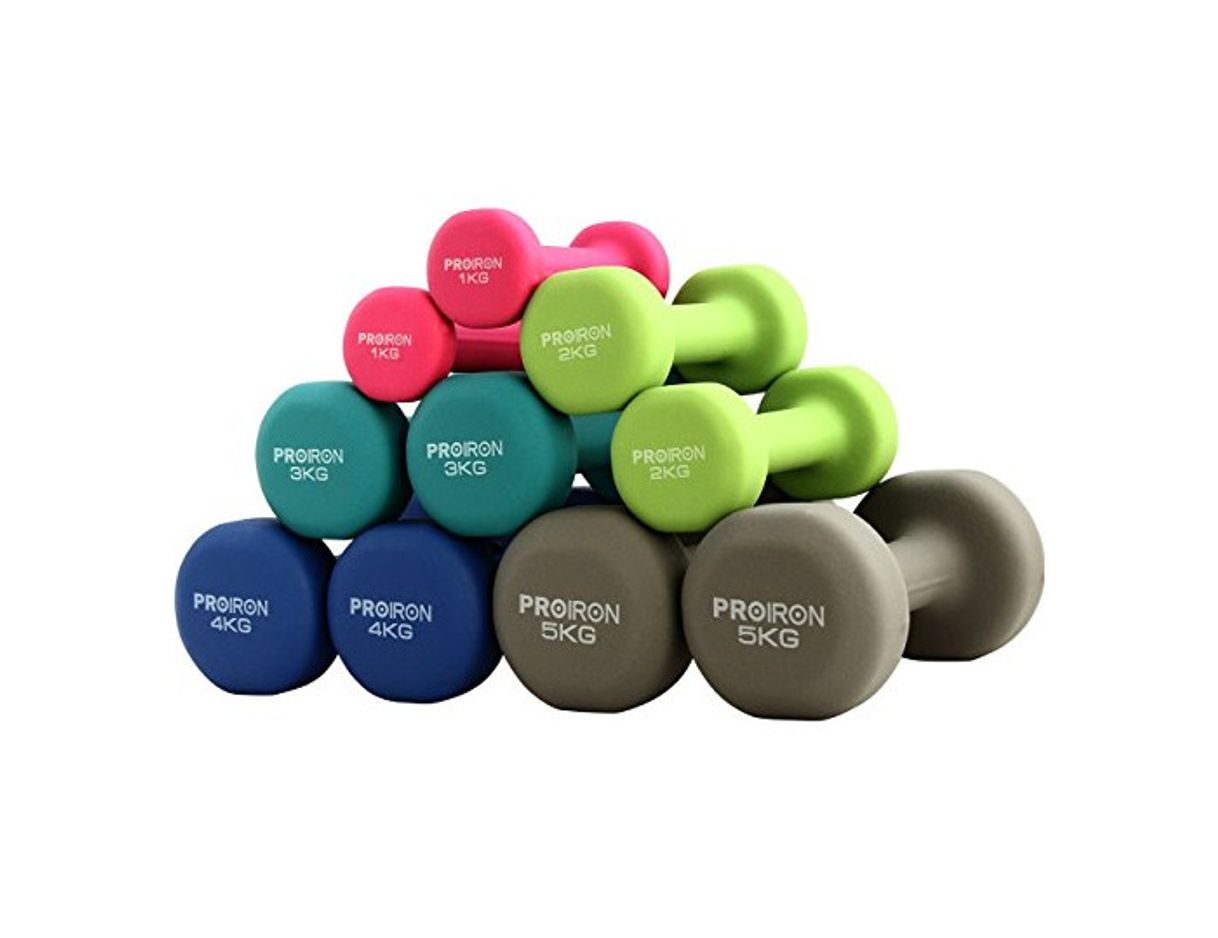 Social PROIRON Mancuernas de Neopreno -Mancuernas con Revestimiento de Neopreno 2 x 2