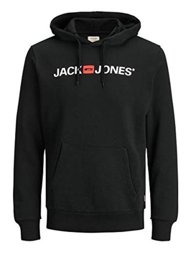 JACK & JONES Jjecorp Logo Sweat Hood Noos Capucha, Negro