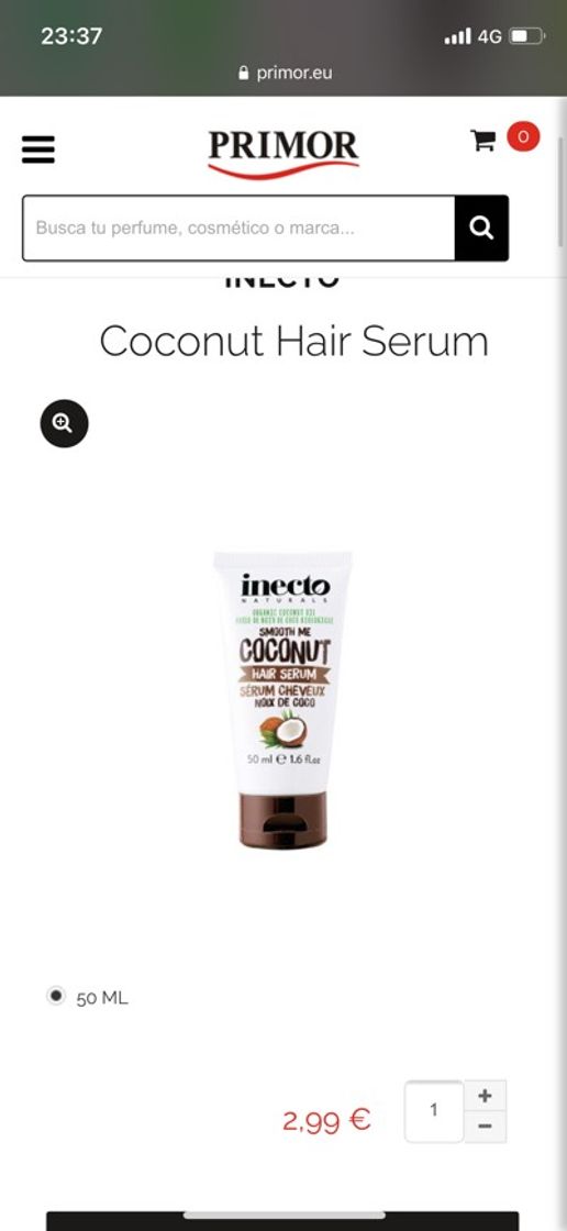 Producto INECTO
Coconut Hair Serum