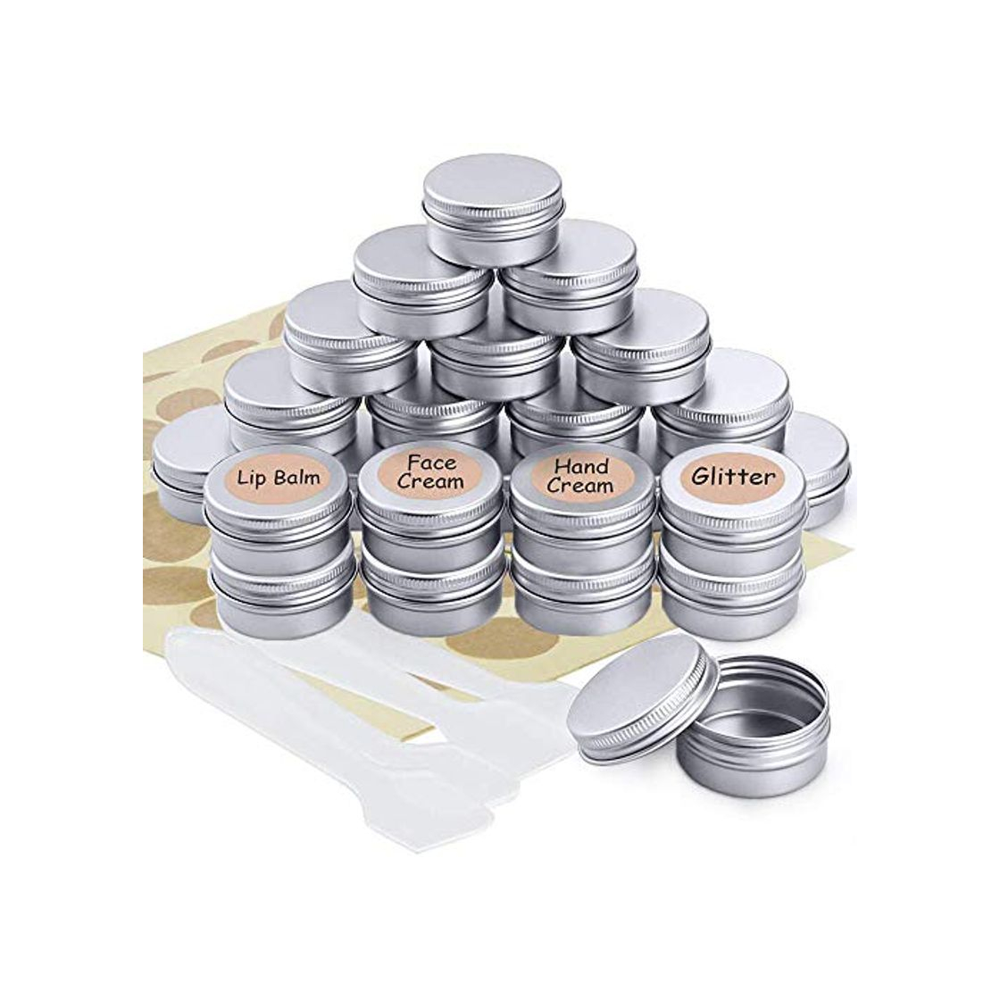 Fashion 24pcs Tarros de Aluminio vacío, Vacíos Recipiente de cosmética Tarros Pequeños Viajes