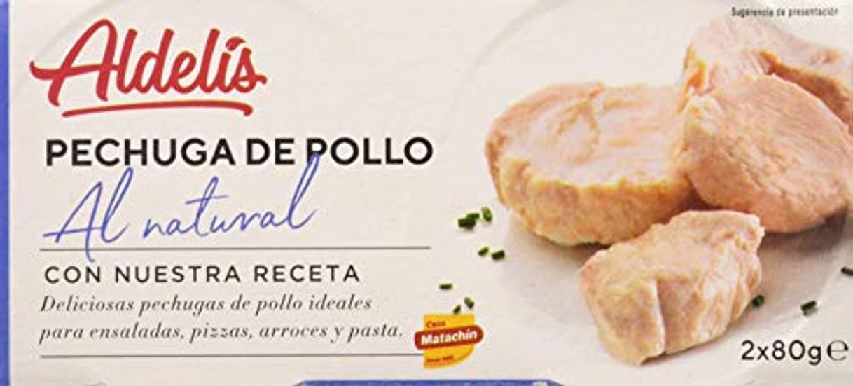 Social Aldelís Conserva Pechuga de Pollo al Natural Pack 16  x 2 Unidades de 160 g
