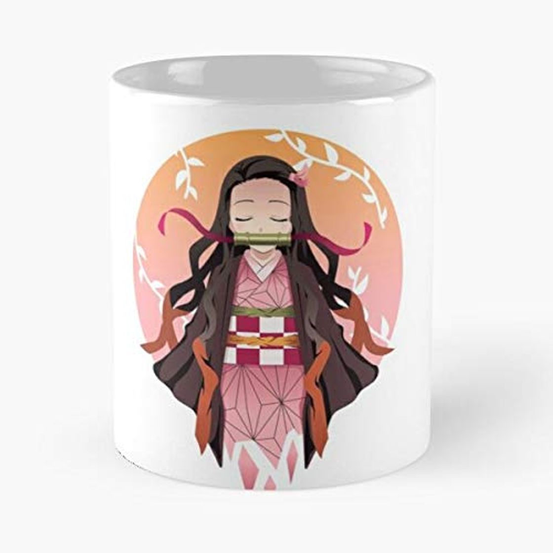 Producto HUONGLILY Yaiba No Sister Little Chan Nezuko Kawaii Cute Kimetsu Kimono La Mejor Taza de café de cerámica de mármol Blanco de 11 oz