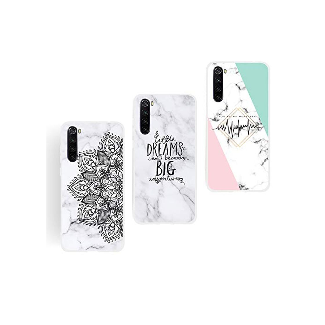 Producto HopMore Compatible con Funda Xiaomi Redmi Note 8T Silicona Blando Dibujo Mármol