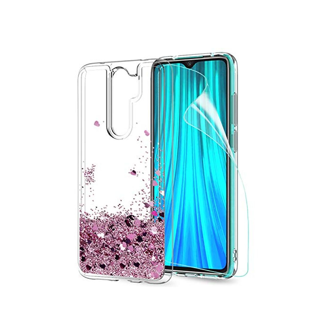 Producto LeYi Funda Xiaomi Redmi Note 8 Pro Silicona Purpurina Carcasa con HD