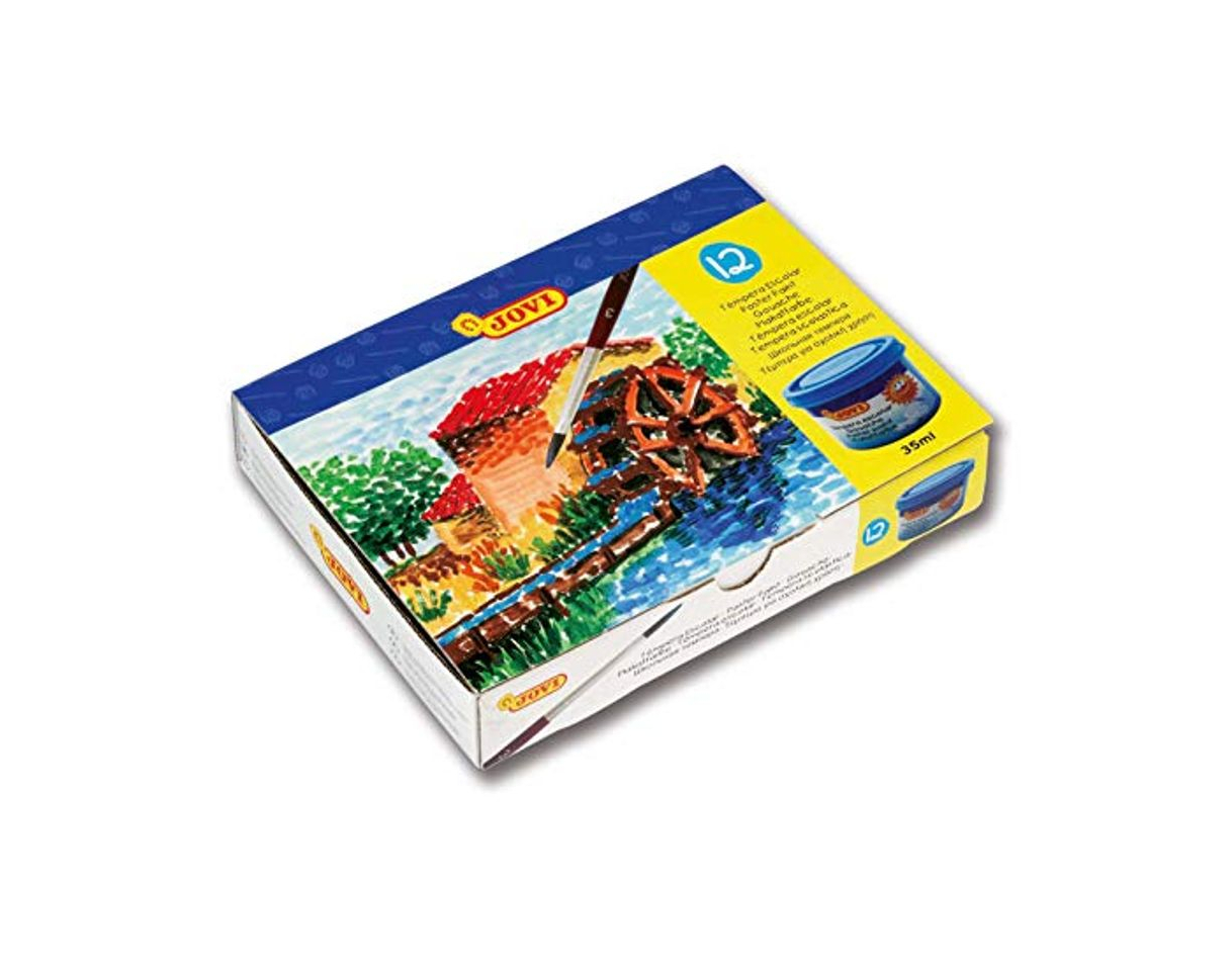 Product JOVI 152818 - Caja de 12 botes de tempera escolar de 35