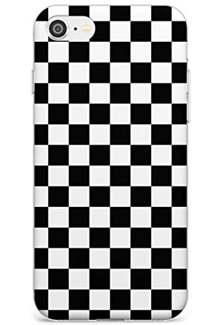 Social Negro A Cuadros Funda de Teléfono de Goma Slim Cover para iPhone