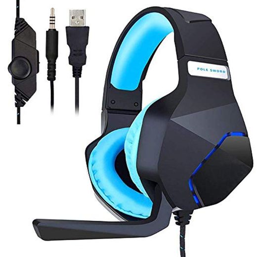 Auriculares para Juegos con micrófono para PS4 Xbox One PC, Auriculares con