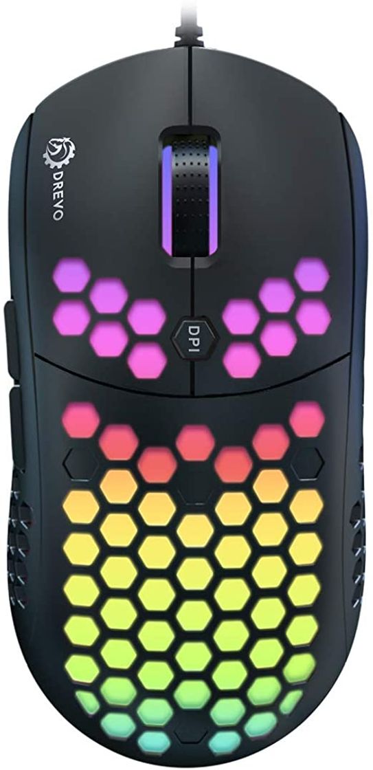 Product DREVO Falcon Ratón de juegos con cable liviano RGB-LED Sensor óptico 16000DPI