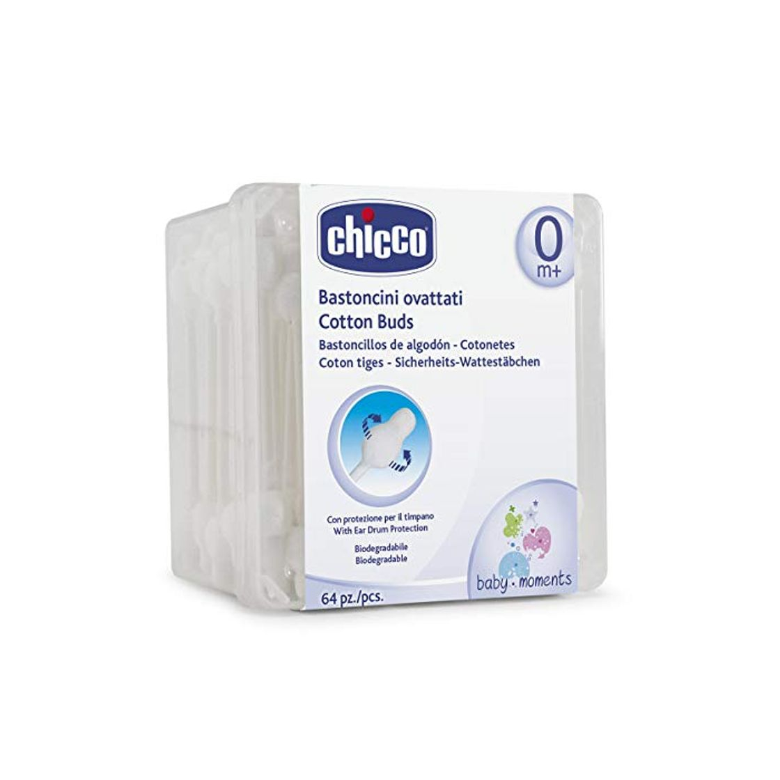 Product Chicco - Bastoncillos de oídos 100% algodón