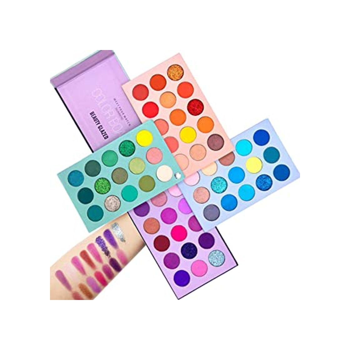 Beauty Glazed 60 Color Makeup Eyeshadow Palette 4 en 1 Color Board Pressed Glitter Eye Shadow Sombra de cuatro capas May Rotation Matte Pearlescent High Pigmentation Cosmetic Eyeshadow