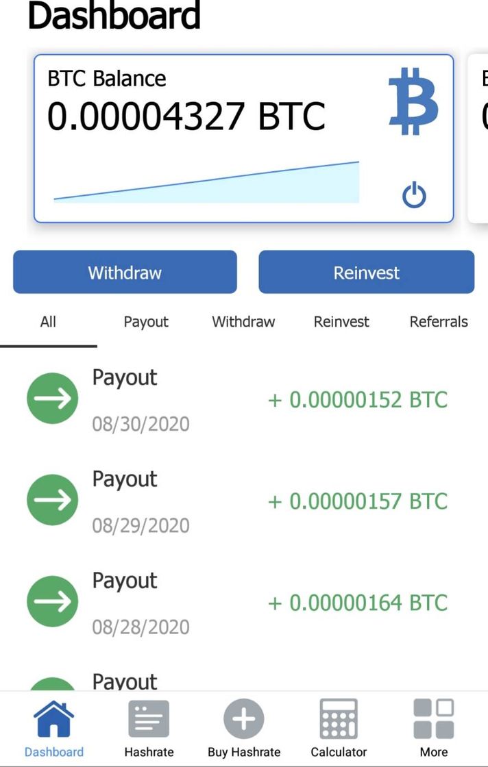 App Hashing mining