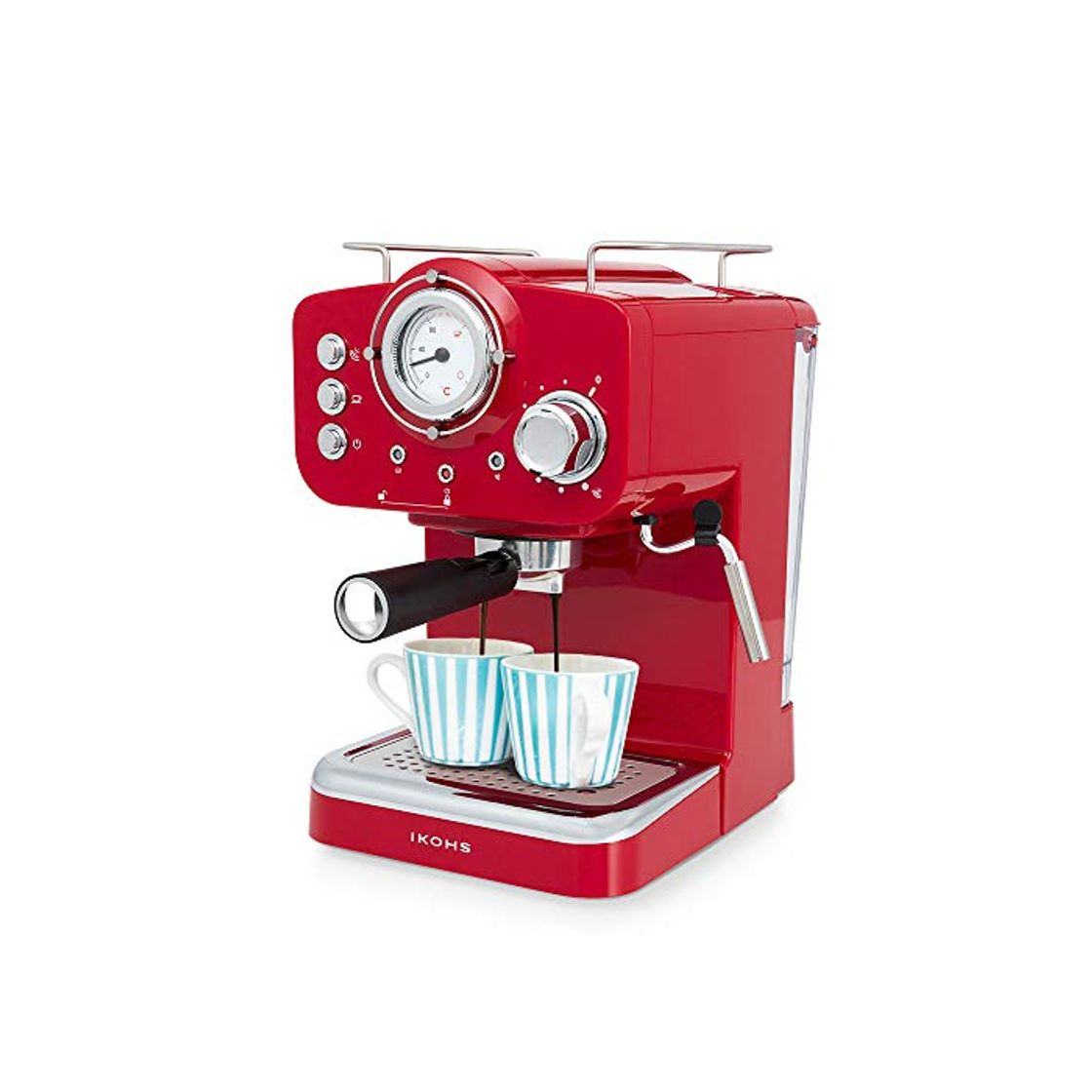 Social IKOHS THERA Retro - Cafetera Express para Espresso y Cappucino, 1100W, 15