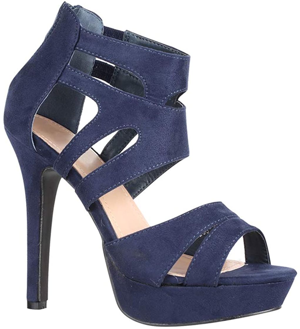Social Elara Zapato de Tacón con Plataforma para Mujer Punta Abierta High Heels