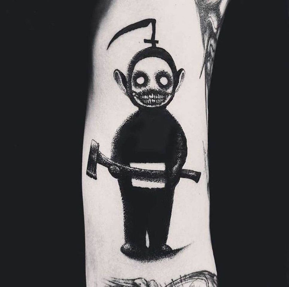 Fashion Tatuagem Teletubbie macabro 😧