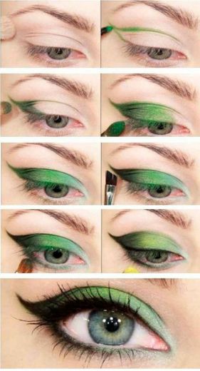 Maquillaje en tonos verdes Paso a Paso