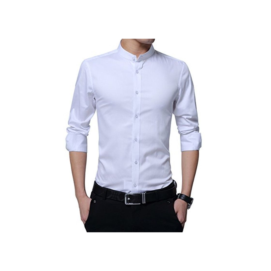 Fashion Camisa de Vestir Casual para Hombre Camisas Steampunk Blancas y Negras de Vino Negro Camisa de Manga Larga Slim Fit con Cuello Abotonado con Cuello Abotonado Camisas