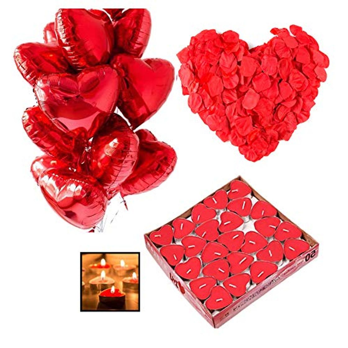 Products Ventdest Kit Romántico de Velas y Pétalos. 50 Velas en Forma de