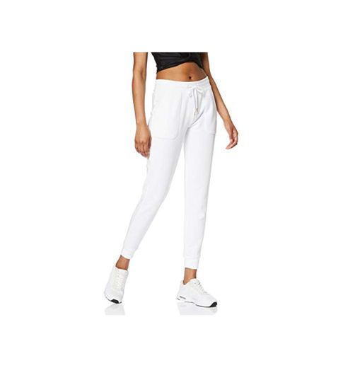 Marca Amazon - AURIQUE Jogger - Pantalones Mujer, Blanco