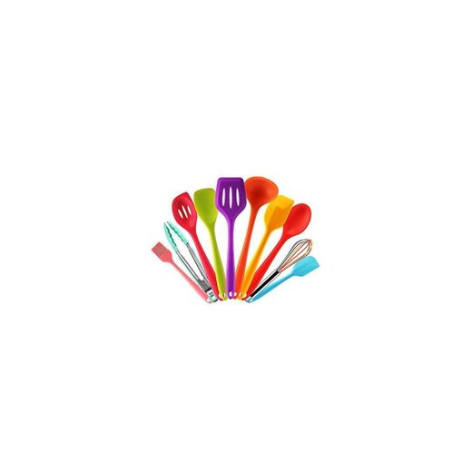 Set utensilios de cocina silicona de colores con Espátula