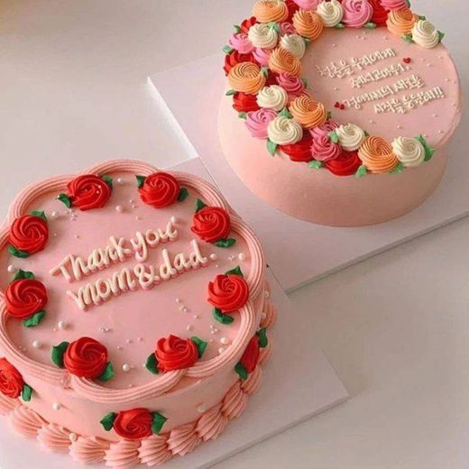 Hermoso pastel aesthetic de cumpleaños 2 🎂❤