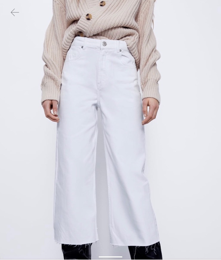 Fashion Jeans culotte blancos tiro alto