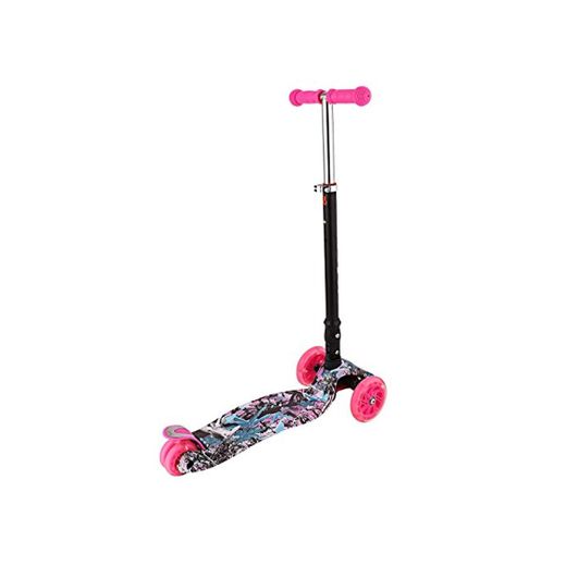 Profun Patinete Plegable con 4 Ruedas PU con Led Luces Altura Ajustable