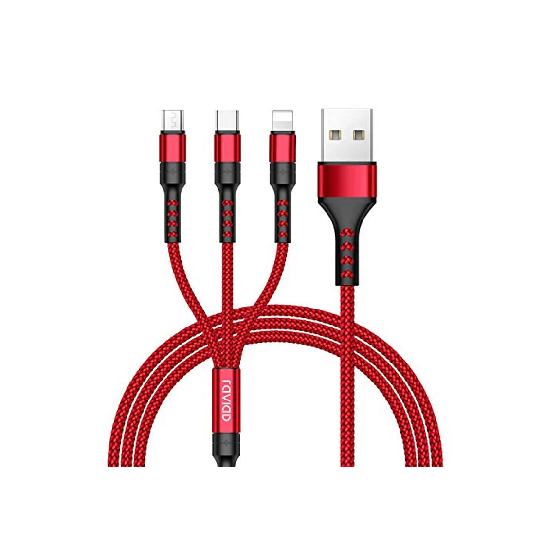 Products RAVIAD 3 en 1 Multi Cable de Carga, Nylon Multi USB Cargador