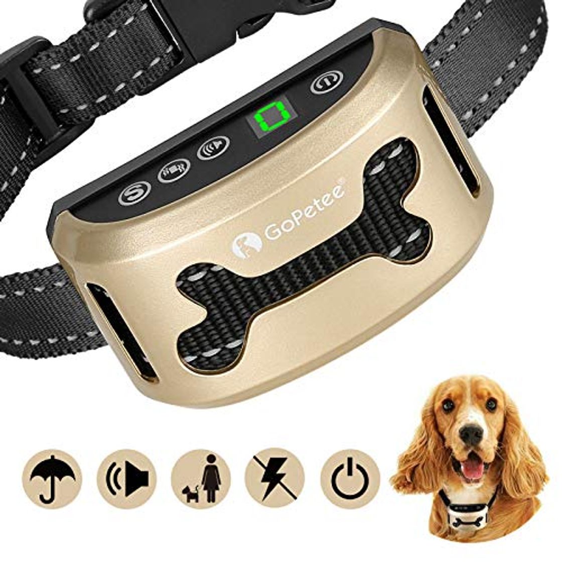 Products Collar Antiladridos Recargable para Perros Pequeños Medianos y Grandes Collar Adiestramiento Recargable para Perros Sonidos y Vibraciones Audibles Chip Avanzado de 7 Niveles de Sensibilidad Ajustables