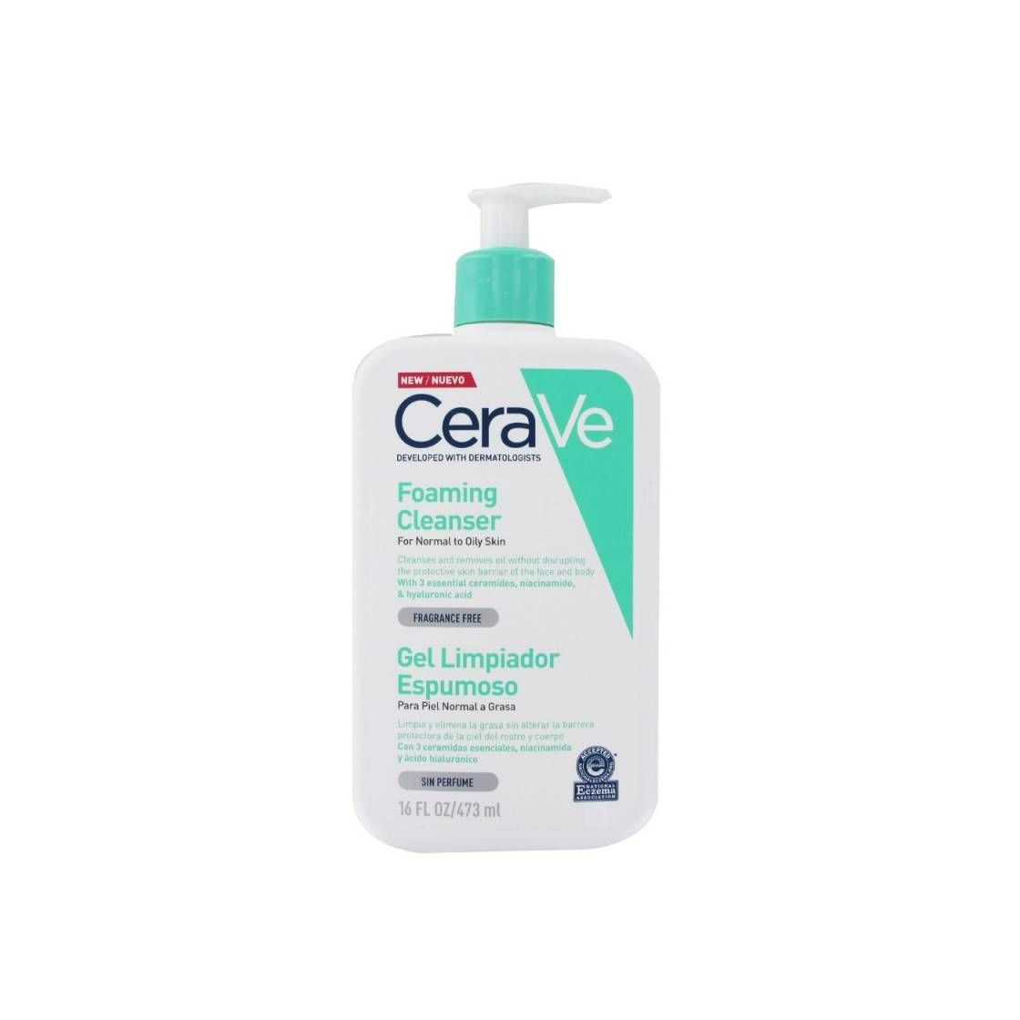 Product CERAVE GEL LIMPIADOR ESPUMOSO PIEL NORMAL GRASA 473ML FRAGANCE FREE