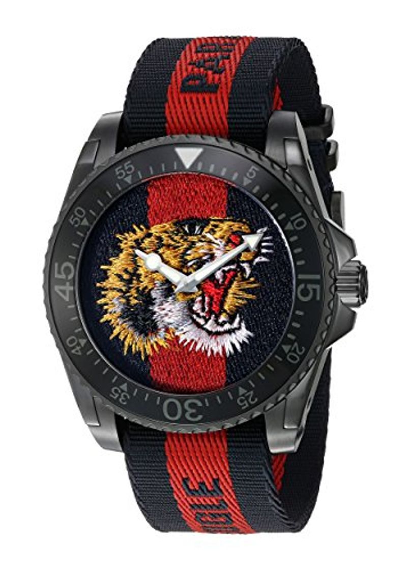 Social Gucci Reloj Análogo clásico para Hombre de Cuarzo con Correa en Nailon