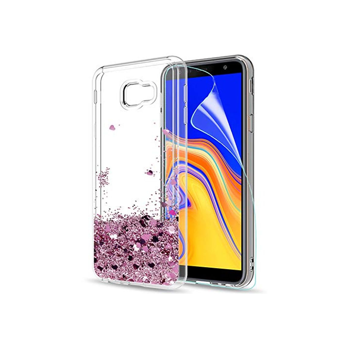 Producto LeYi Compatible with Funda Samsung Galaxy J4 Plus Silicona Purpurina Carcasa con