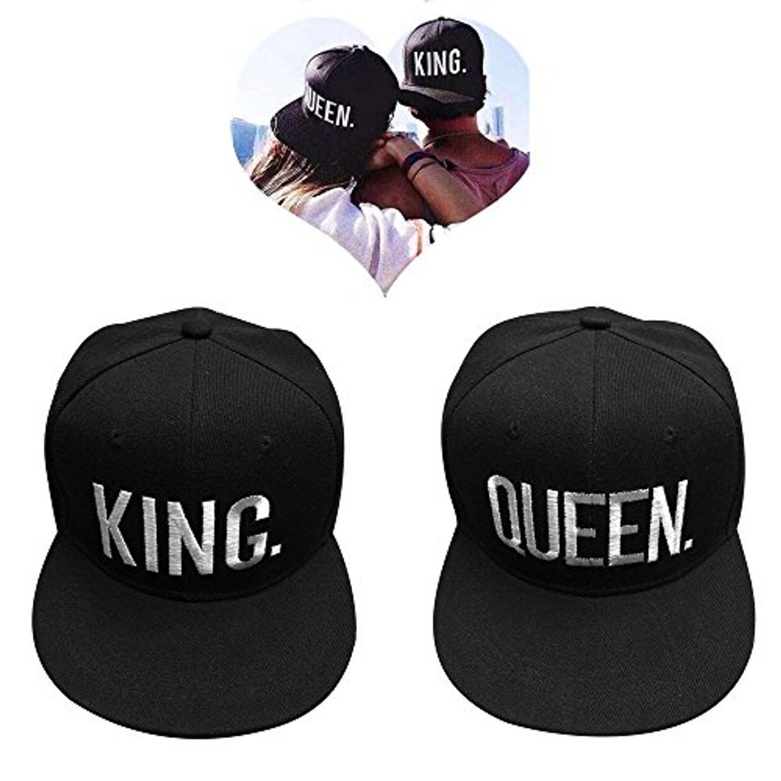 Products EQLEF Gorra de béisbol para los Amantes o los Pares Queen Y